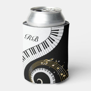 Monogram Piano Keys and Musical Notes Can Cooler