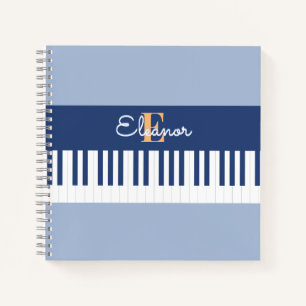 Monogram Piano Keys Musical Keyboard Music Lover Notebook