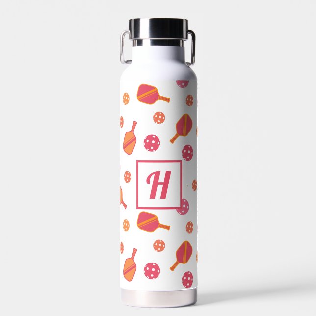 Monogram Pickleball Paddles and Balls Water Bottle (Front)