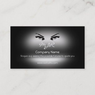 Monogram, Piercing Womans Eyes, metallic-effect Business Card