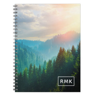 Monogram Pine Forest in the Dolomites, Italy Notebook