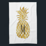 monogram pineapple tea towel<br><div class="desc">monogram pineapple kitchen towel</div>