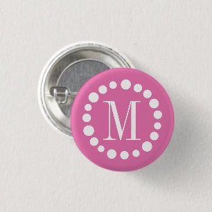 Monogram Pink 3 Cm Round Badge