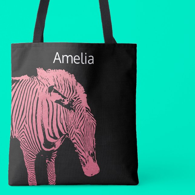 Monogram Pink and black Zebra Tote Bag (Creator Uploaded)