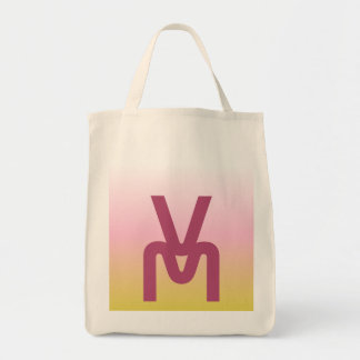 Monogram Pink and Gold Gradient Tote Bag