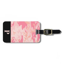 Monogram Pink and Peach Camo Camouflage Black