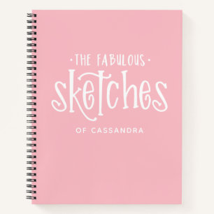 Monogram Pink Artist Sketchbook Notebook