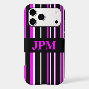 Monogram Pink, Black Barcode Stripe