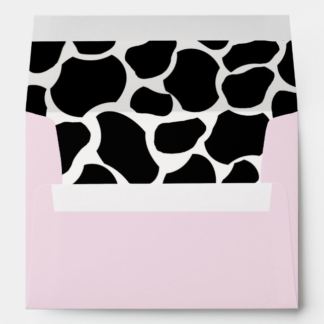 Monogram Pink Black Cow Print    Envelope (Back (Bottom))