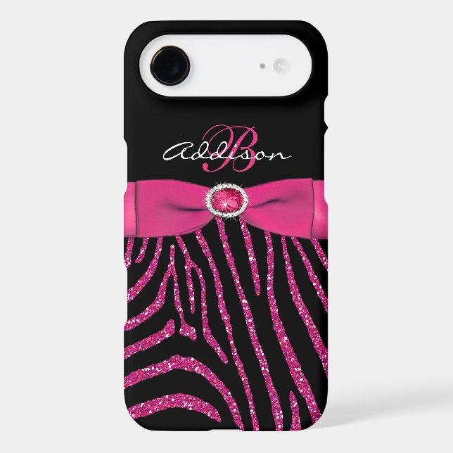 Monogram Pink, Black Glitter Zebra Galaxy S3 Case-Mate Samsung Galaxy Case (Back)