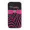 Monogram Pink, Black Glitter Zebra iPhone 4/4S