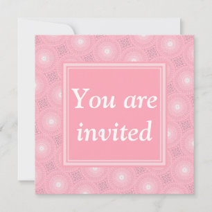 Monogram pink circles pattern invitation