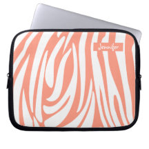 Monogram Pink Coral Striped Zebra Pattern Trendy