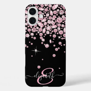 Monogram Pink Diamond Jewels iPhone 16 Plus Case