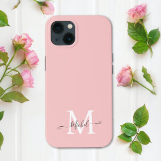 Monogram Pink | Elegant Minimalist iPhone 13 Case