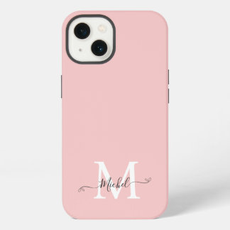 Monogram Pink | Elegant Minimalist iPhone 13 Case
