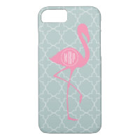 Monogram Pink Flamingo + Quatrefoil