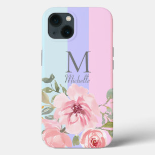 Monogram Pink Floral  iPhone 13 Case