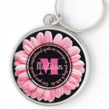 Monogram Pink Gerbera Add Your Own Message Flower