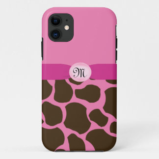 Monogram Pink Giraffe iPhone 11 Case