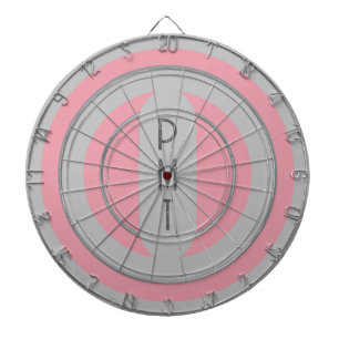 Monogram Pink Grey Dart Board