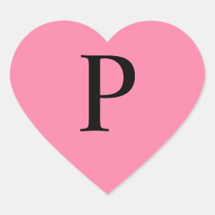 Monogram Pink Heart Sticker