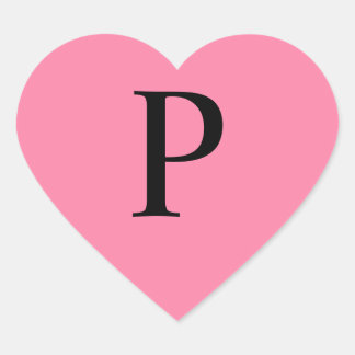 Monogram Pink Heart Sticker