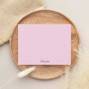 Monogram Pink Minimalist Modern Script Custom Card