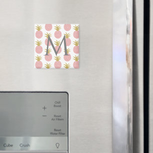 Monogram Pink Pineapple Magnet