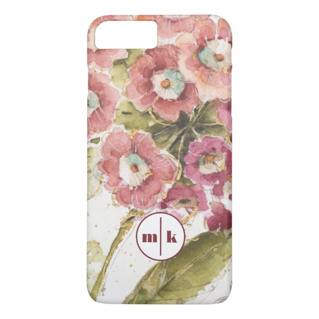 Monogram | Pink Primrose Case-Mate iPhone Case (Back)
