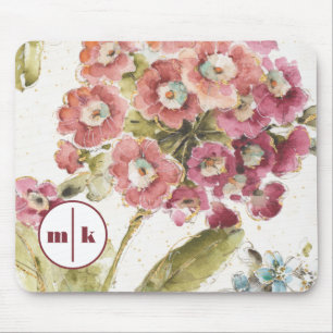 Monogram   Pink Primrose Mouse Mat