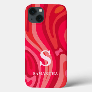 Monogram Pink Red Pattern iPhone 13 Case