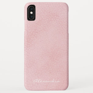 Monogram Pink Rose Gold Faux Leather iPhone XS Max Case