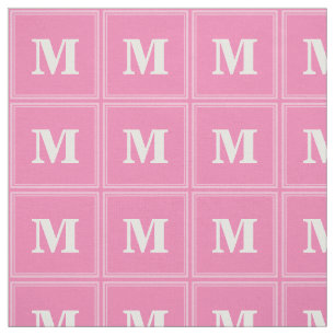 Monogram pink stripes fabric