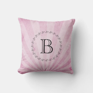 Monogram Pink Sunray Cushion
