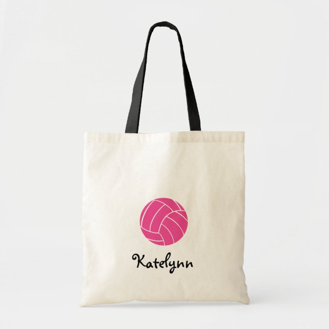 Monogram Pink Volleyball Tote Bag (Front)