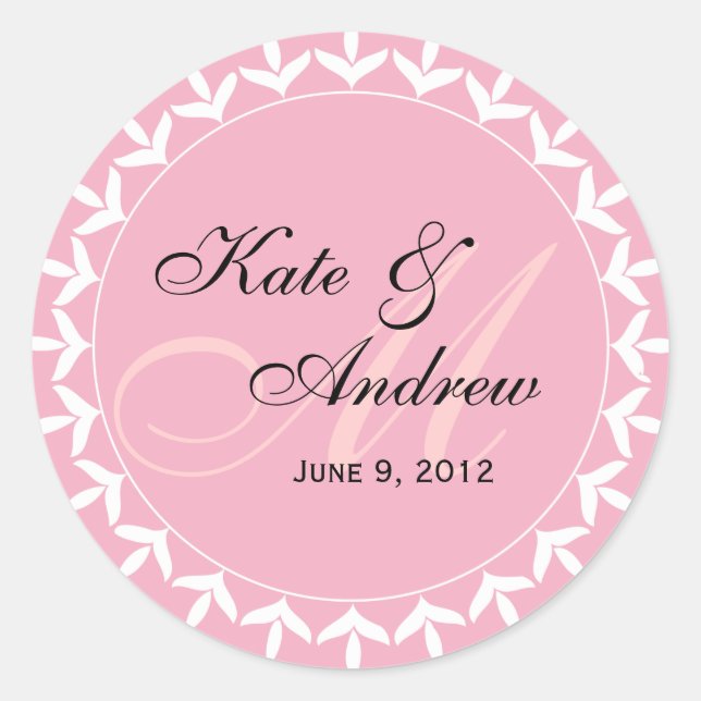 Monogram pink wedding seal (Front)
