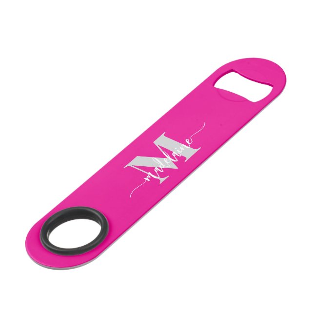 Monogram Pink White Silver Personal (Front Angled)