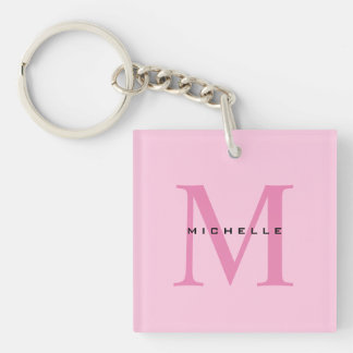 Monogram Pink Your Name Special Gift Beloved Ones Key Ring