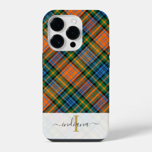 Monogram Plaid Rustic Clan Murray Tartan Personal iPhone 14 Pro Case