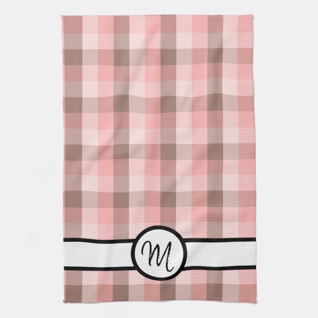 Monogram Plaid Tea Towel (Vertical)
