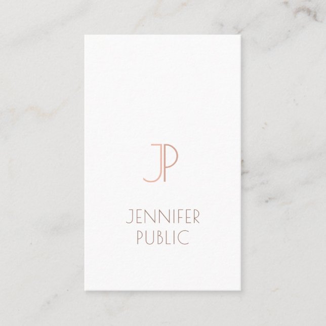 Monogram Plain Elegant Luxury Trendy Modern Design Business Card (Front)