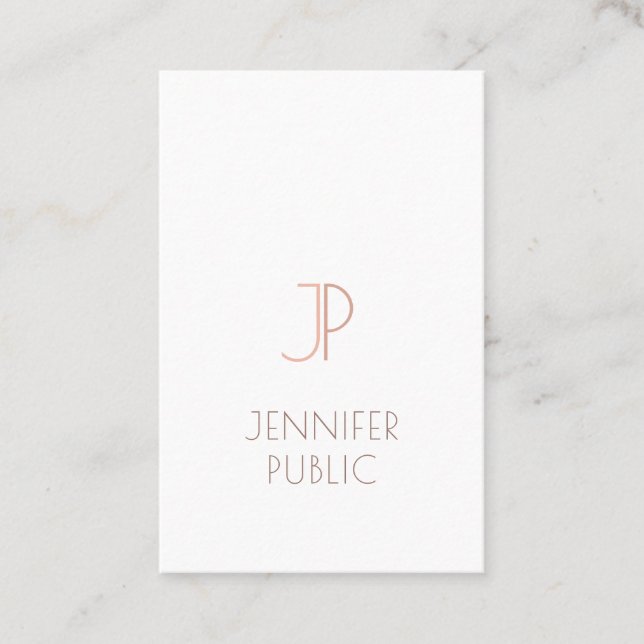 Monogram Plain Elegant Modern Design Luxury Trendy Business Card (Front)