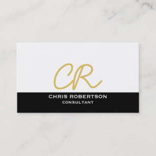 Monogram Plain Modern Consultant Business Card