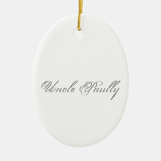 Monogram Plain Script Ceramic Tree Decoration (Front)