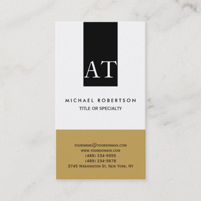 Monogram Plain Simple Consultant Business Card (Front)