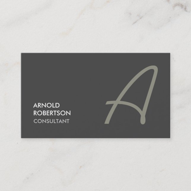 Monogram Plain Trendy Chic Business Card (Front)