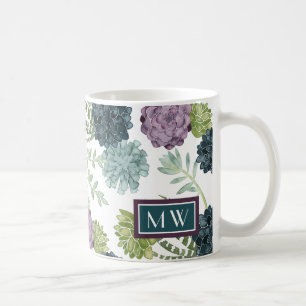 Monogram   Plant Happiness Collection Succulent Pa Coffee Mug