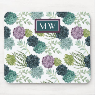Monogram Plant Happiness Collection Succulent Pa Mouse Mat