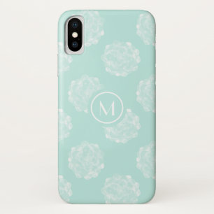 Monogram   Plant Happiness   Pastel Succulent Patt iPhone X Case